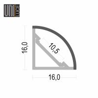 AL PROFILE IP UNI-C-16x16-IP65