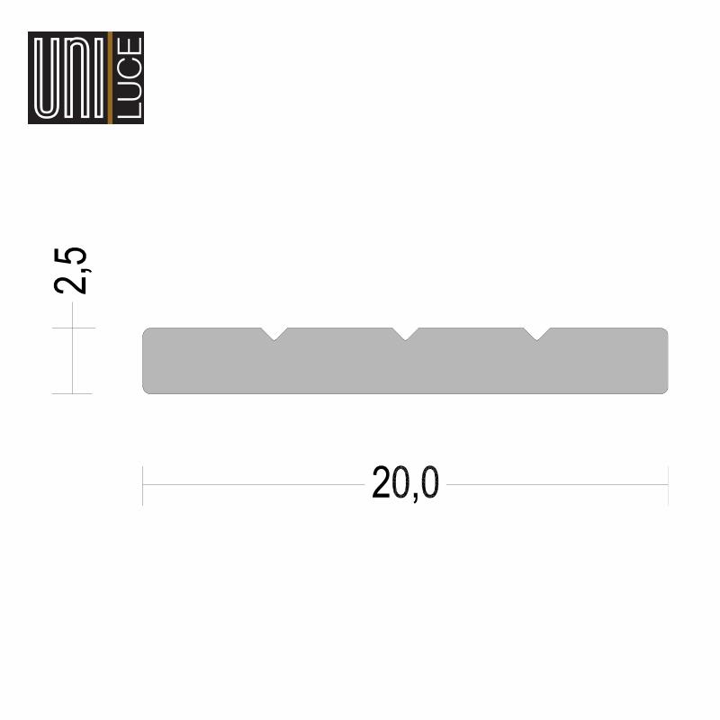 AL PROFILE MIDI UNI-S-20x2,5