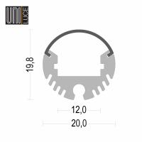 AL PROFILE TUBE UNI-T-20x19,8