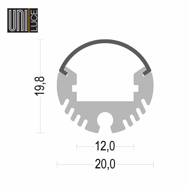 AL PROFILE TUBE UNI-T-20x19,8