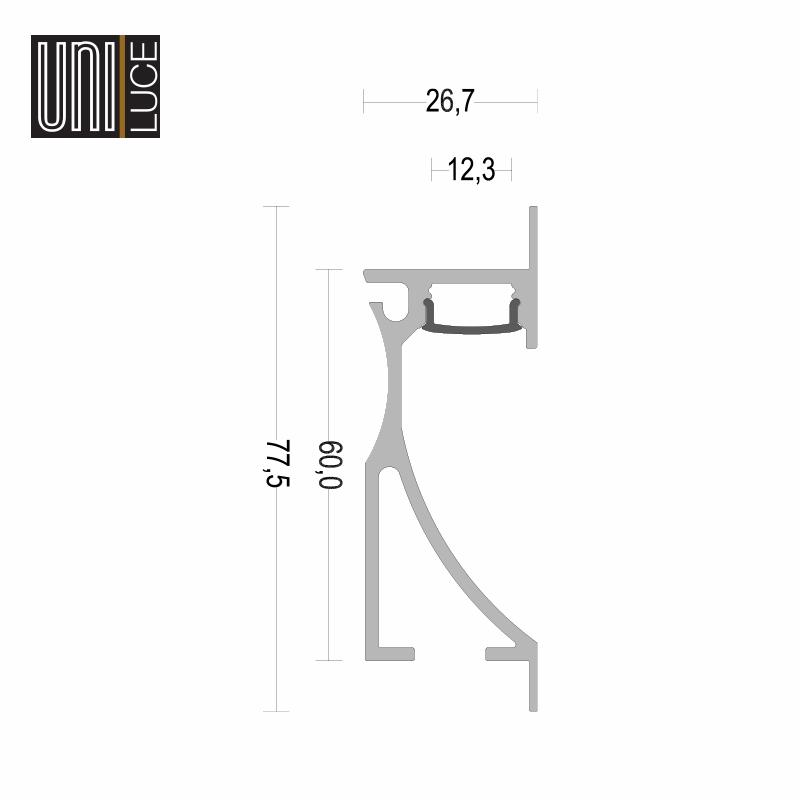STEP PROFILE UNI-W-26,7x75